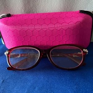 Red Frame 2.75 Strength Readers with Zipper case